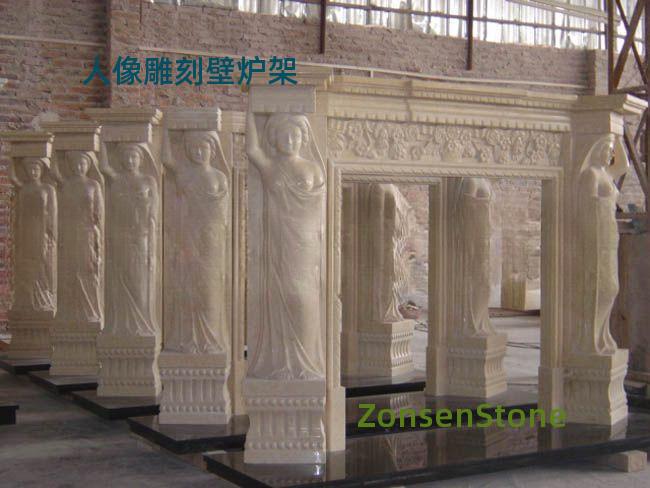 人像雕刻壁炉架