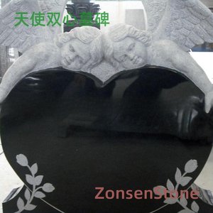 天使双心墓碑